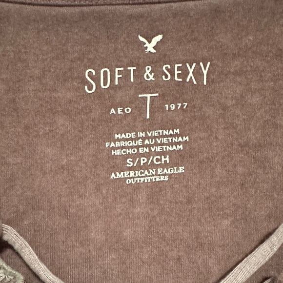 American Eagle Outfitters Lace-Up Long Sleeve Top - Dusty Rose - Picture 2 of 4